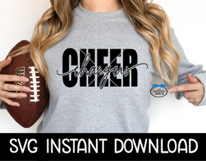 Charger Cheer SVG, Cheerleader SVG, Tote Bag SvG, Cheer Leader SVG, Instant Download, Cricut Cut Files, Silhouette Cut Files, Print