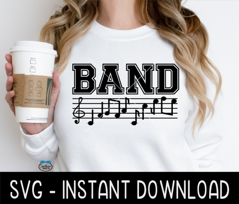 Band SVG, Band Tee SVG, Tote Bag SvG, Band Music Note SVG Instant Download, Cricut Cut Files, Silhouette Cut Files, Print