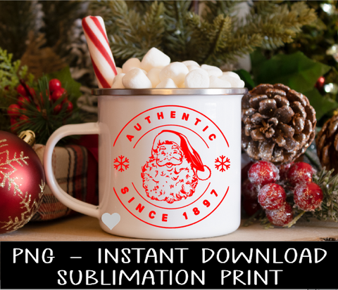 Christmas PNG, Authentic Santa Seal Christmas Mug PNG Digital Design, Sublimation PnG, Instant Download Water Slide, Waterslide Decal