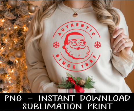 Christmas PNG, Old Fashioned Authentic Santa Seal Christmas Mug PNG Digital Design, Sublimation PnG, Instant Download Water Slide Decal