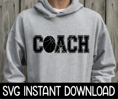 Basketball Coach SVG, Coach Tee Shirt SvG, Coach SVG, Instant Download, Cricut Cut Files, Silhouette Cut Files, Print