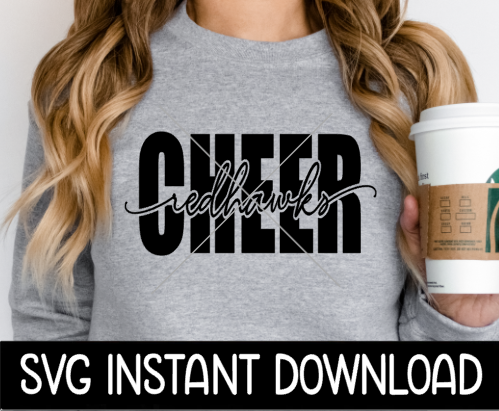 Redhawks Cheer SVG, Cheerleader Tee SVG, Tote Bag SvG, Cheer Leader SVG, Instant Download, Cricut Cut Files, Silhouette Cut Files, Print
