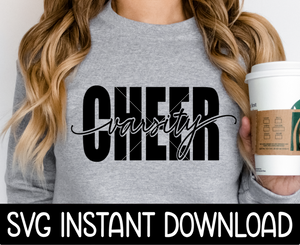 Varsity Cheer SVG, Cheerleader Tee SVG, Tote Bag SvG, Cheer Leader SVG, Instant Download, Cricut Cut Files, Silhouette Cut Files, Print