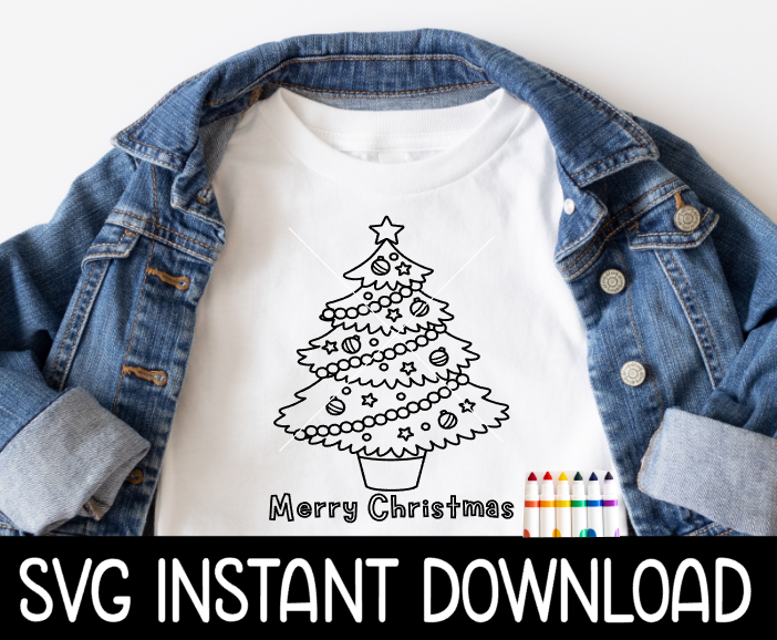 Coloring Shirt SVG, Christmas Color Me Shirt SVG, Kids Christmas Tee SvG Instant Download, Cricut Cut File, Silhouette Cut File, Print