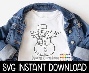 Coloring Shirt SVG, Christmas Color Me Shirt SVG, Kids Christmas Tee SvG Instant Download, Cricut Cut File, Silhouette Cut File, Print