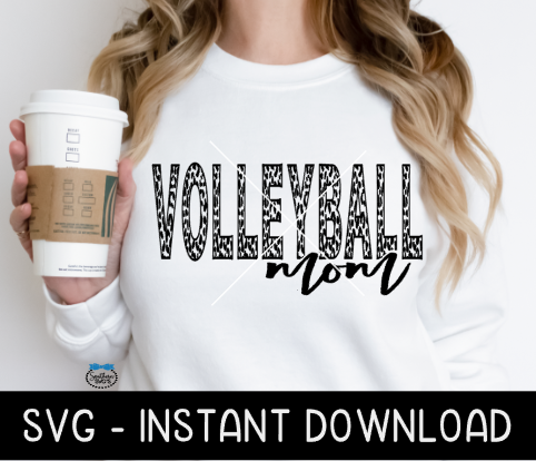 Volleyball Mom SVG, Volleyball Mom Cheetah Tee Shirt SvG, Volleyball SVG, Instant Download, Cricut Cut Files, Silhouette Cut Files, Print