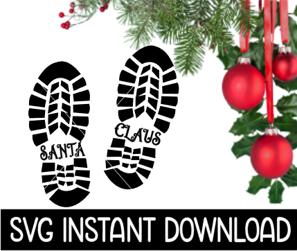 Santa's Footprints SVG, Santa Footprint Footprint Stencil SVG Instant Download, Cricut Cut File, Silhouette Cut File, Download