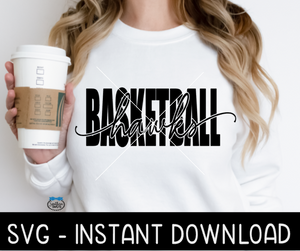 Hawks Basketball SVG, Hawks SvG, School Mascot SVG, Instant Download, Cricut Cut File, Silhouette Cut File, Print