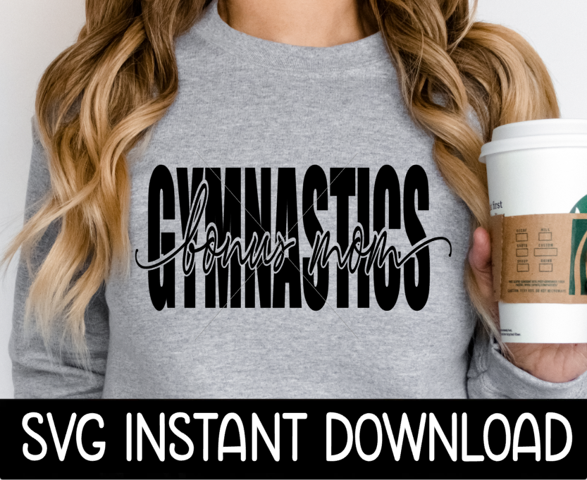 Gymnastics Bonus Mom SVG, Gymnastics Mom PNG, Wine Glass SvG, Gymnastics Mom SVG, Instant Download, Cricut Cut Files, Silhouette Cut Files, Print