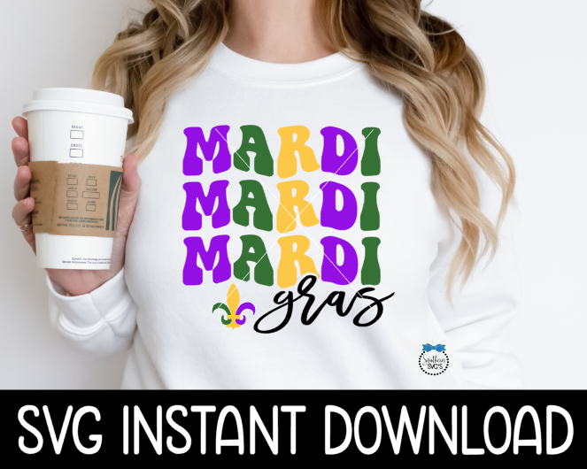 Mardi Gras SVG Files, Mardi Gras Multi Colored SVG, Mardi Gras Tee SVG Instant Download, Cricut Cut Files, Silhouette Cut File, Download, Print