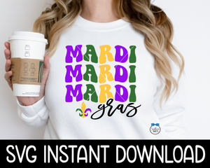 Mardi Gras SVG Files, Mardi Gras Multi Colored SVG, Mardi Gras Tee SVG Instant Download, Cricut Cut Files, Silhouette Cut File, Download, Print