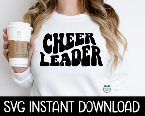 Cheer Leader SVG, Cheerleader Tees SvG, Cheerleader Wavy Letters SVG, Instant Download, Cricut Cut Files, Silhouette Cut Files, Print