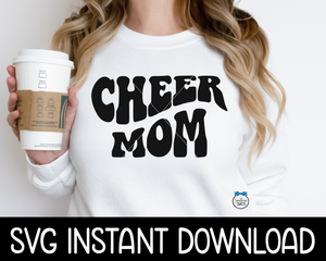 Cheer Mom SVG, Cheerleader Tees SvG, Cheerleader Wavy Letters SVG, Instant Download, Cricut Cut Files, Silhouette Cut Files, Print
