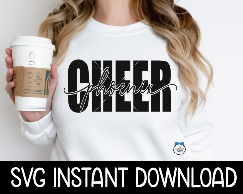 Cheer Mascot SVG, Phoenix Cheer Mascot PNG, Bulldogs SvG, School Mascot Cheetah SVG, Instant Download, Cricut Cut File, Silhouette Cut File Print