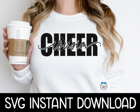 Cheer Cousin SVG, Cheer Tee Shirt SvG, Cheer SVG, Instant Download, Cricut Cut Files, Silhouette Cut Files, Print