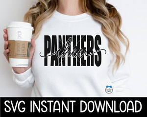 Panthers Cheer SVG, Cheer SVG, Wine Glass SvG, Cheer SVG, Instant Download, Cricut Cut Files, Silhouette Cut Files, Print
