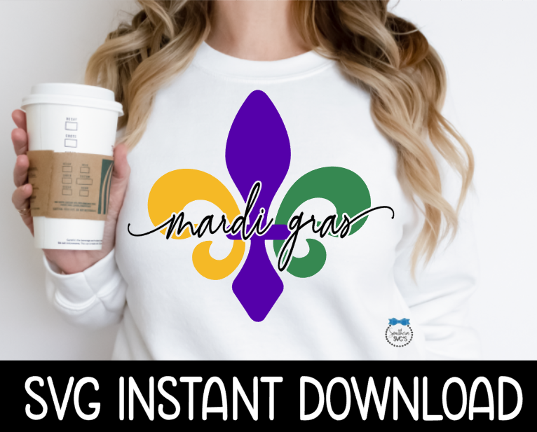 Mardi Gras SVG Files, Mardi Gras Fleur De Lis SVG, Mardi Gras SVG, Instant Download, Cricut Cut Files, Silhouette Cut File, Download, Print