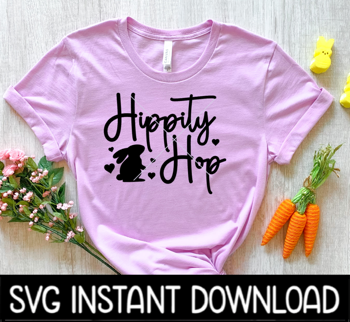 Hipity Hop Easter SVG, Happy Easter SvG, Easter Pillow SVG, Easter Tee, Instant Download, Cricut Cut Files, Silhouette Cut File, Print