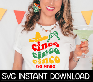 Cinco De Mayo SVG, Cinco De Mayo Wavy Letters File, Instant Download, Cricut Cut Files, Silhouette Cut Files, Download, Print