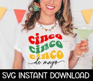 Cinco De Mayo SVG, Cinco De Mayo Wavy Letters File, Instant Download, Cricut Cut Files, Silhouette Cut Files, Download, Print