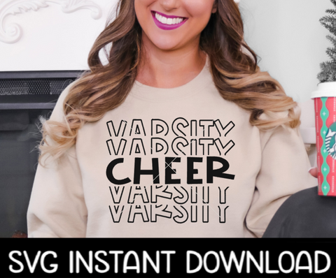Varsity Cheer SVG, Cheerleader SvG, Cheer Tee Svg, Wine Glass SvG, Cheer SVG Instant Download, Cricut Cut Files, Silhouette Cut Files, Print