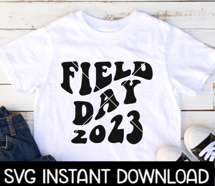 Field Day 2023 SVG, School SVG, Field Day Wavy Letter SvG Instant Download, Cricut Cut Files, Silhouette Cut Files, Print