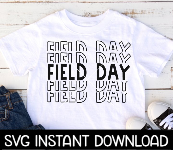 Field Day SVG, School SVG, Field Day PNG, Multi Mirrored Letters SvG Instant Download, Cricut Cut Files, Silhouette Cut Files, Print