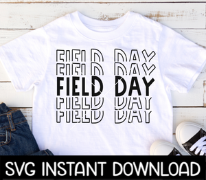 Field Day SVG, School SVG, Field Day PNG, Multi Mirrored Letters SvG Instant Download, Cricut Cut Files, Silhouette Cut Files, Print