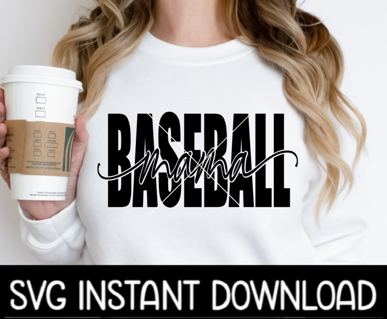 Baseball Mama SVG, Baseball Mama Tee SVG, Wine Glass SvG Instant Download, Cricut Cut Files, Silhouette Cut Files, Print