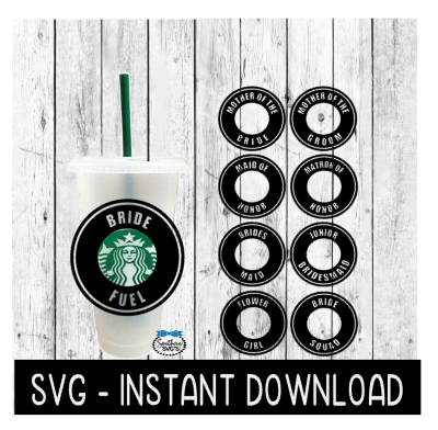 Bridal Party Bundle SVG For Starbucks Cup SVG, Cold Brew Cup SVG File, SvG Instant Download, Cricut Cut File, Silhouette Cut Files, Download