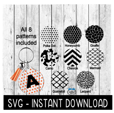 Acrylic Keychain Pattern Bundle SVG Template, Acrylic Keychain SVG, Instant Download, Cricut Cut File, Silhouette Cut File, Download, Print