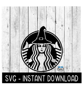 Starbucks Witch SVG, Halloween Starbucks Cup SVG, Cold Brew Cup SVG, SvG Instant Download, Cricut Cut File, Silhouette Cut File, Download