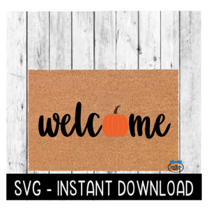 Door Mat SVG, Fall Doormat SVG, Welcome Pumpkin SVG File, Instant Download, Cricut Cut File, Silhouette Cut File, Download