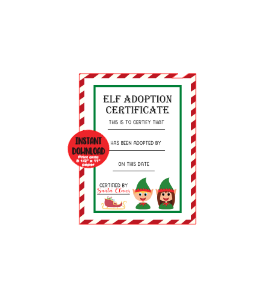 Elf Adoption Certificate, Printable Elf Adoption Letter, Instant Printable Elf Adoption Certificate, Instant PNG Digital Download