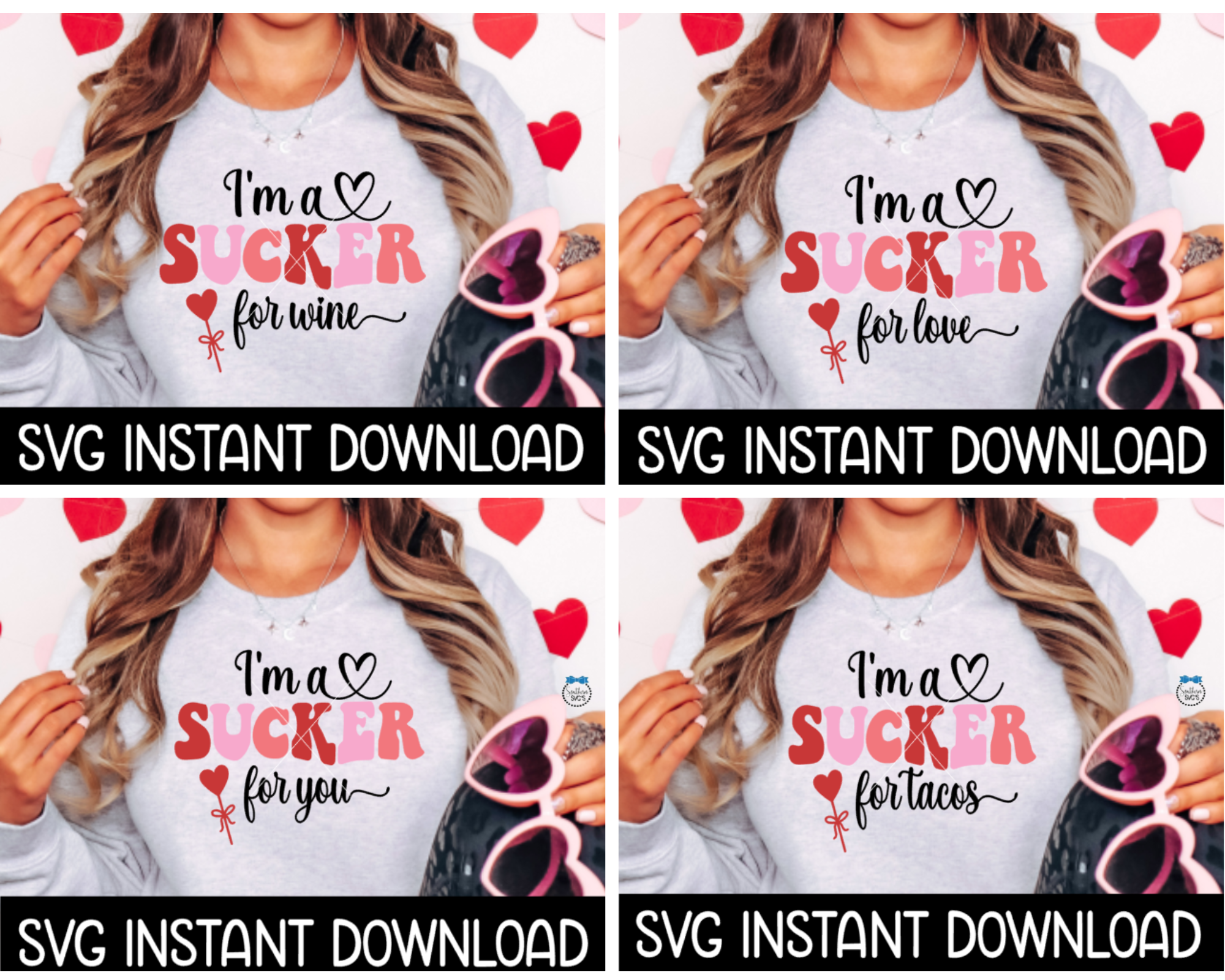Valentine's Day SVG, Valentine's Day Bundle SVG, I'm A Sucker Bundle SvG, Tee Shirt SVG, Instant Download, Cricut Cut File, Silhouette Cut File