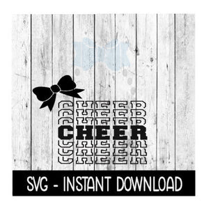 Cheer With Cheer Bow Cheerleading SVG, SVG Files Instant Download, Cricut Cut Files, Silhouette Cut Files, Download, Print