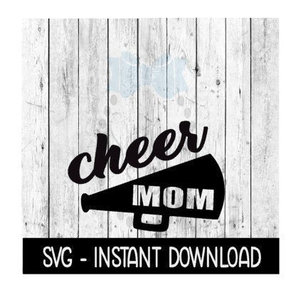 Cheer Mom Megaphone Cutout Cheerleading SVG, SVG Files Instant Download, Cricut Cut Files, Silhouette Cut Files, Download, Print