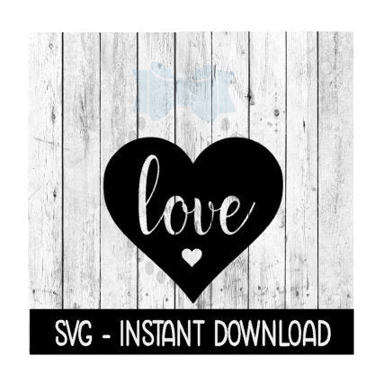 Love Cutout Of Heart Valentine's Day SVG Files, Instant Download, Cricut Cut Files, Silhouette Cut Files, Download, Print