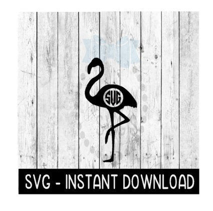 Flamingo Monogram Frame SVG, SVG Files, Instant Download, Cricut Cut Files, Silhouette Cut Files, Download, Print