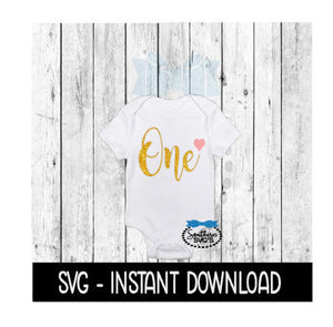 One, 1st Birthday Girls SVG, Baby Bodysuit SVG, SVG Files, Instant Download, Cricut Cut Files, Silhouette Cut Files, Download, Print