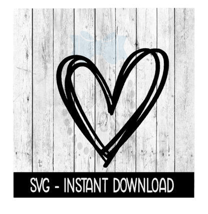 Hand Drawn Heart, Hand Lettered Hearts SVG, SVG Files, Instant Download, Cricut Cut Files, Silhouette Cut Files, Download, Print