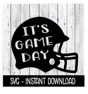 Football Helmet It's Game Day Cutout SVG, SVG Files, Instant Download, Cricut Cut Files, Silhouette Cut Files, Download, Print