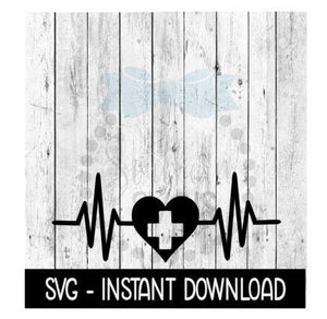 Nurse SVG, Nurse Medicical Heartbeat SVG Files, Instant Download, Cricut Cut Files, Silhouette Cut Files, Download, Print