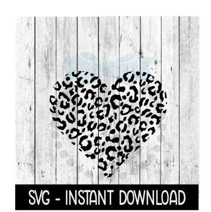 Leopard Heart SVG, Leopard Pattern SVG Files, SVG Instant Download, Cricut Cut Files, Silhouette Cut Files, Download, Print