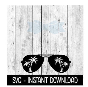 Sunglasses With Palm Trees SVG, Beach Summer SVG, SVG Files Instant Download, Cricut Cut Files, Silhouette Cut Files, Download, Print