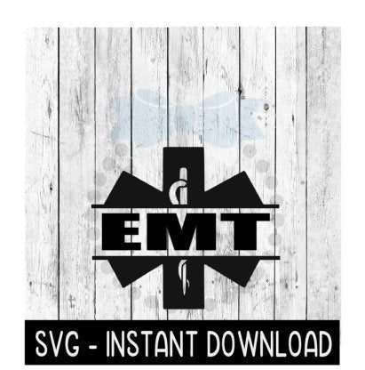EMT Medical Symbol SVG, Emergency Symbol Split Frame SVG Files, Instant Download, Cricut Cut Files, Silhouette Cut Files, Download, Print