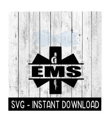 EMS Medical Symbol SVG, Emergency Symbol Split Frame SVG Files, Instant Download, Cricut Cut Files, Silhouette Cut Files, Download, Print