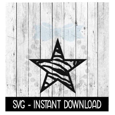 Zebra Stripes Star SVG, SVG Files, Zebra Star Tee Shirt SVG Instant Download, Cricut Cut Files, Silhouette Cut Files, Download, Print