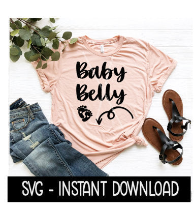 Baby Belly Pregnancy Tee Shirt SVG Files, Instant Download, Cricut Cut Files, Silhouette Cut Files, Download, Print