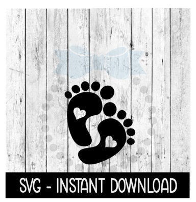 Baby Feet SVG, Baby Feet Heart, Expecting, Baby Shower SVG Files, Instant Download, Cricut Cut Files, Silhouette Cut Files, Download, Print